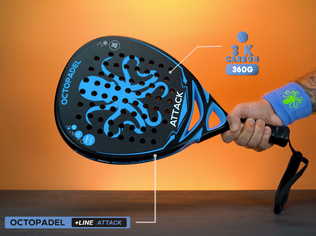 Octopadel Attack Padel Tennis Racket (Firm)