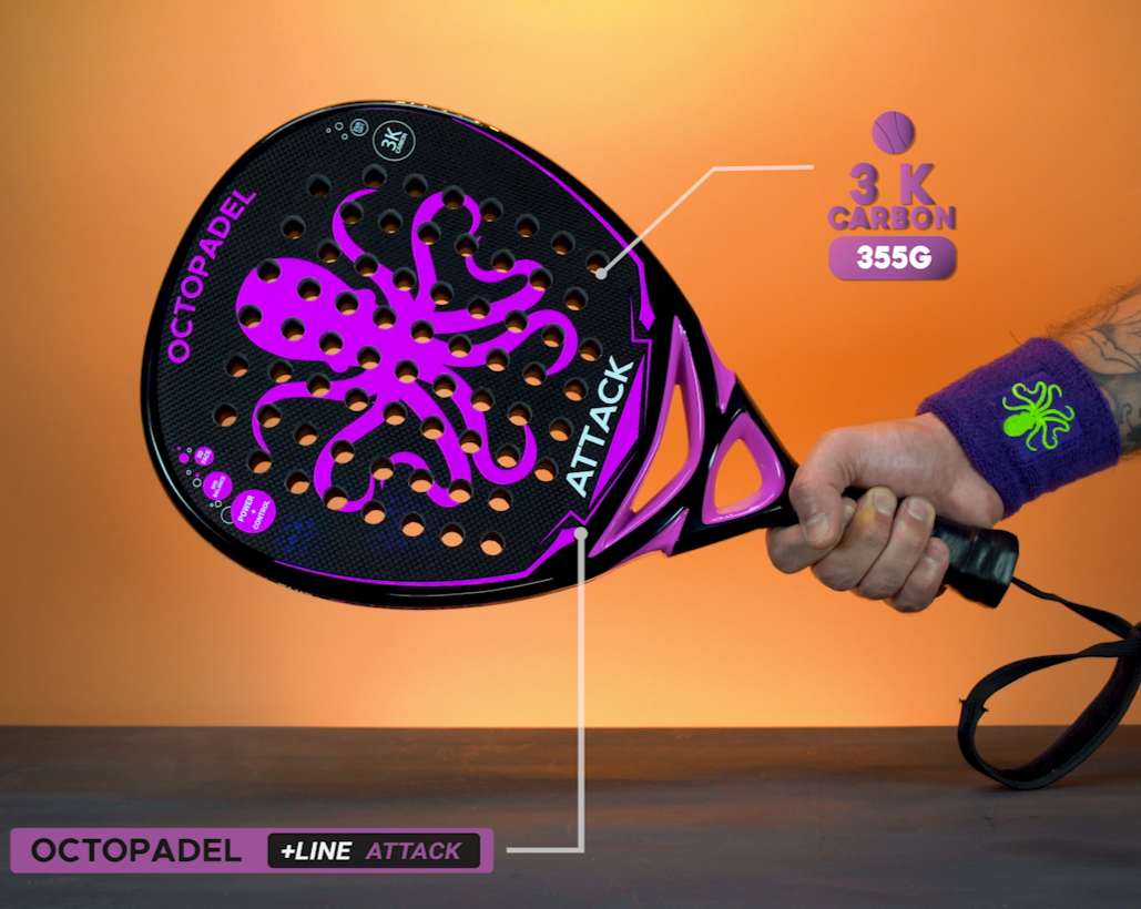 Octopadel Attack Padel Tennis Racket (Soft)